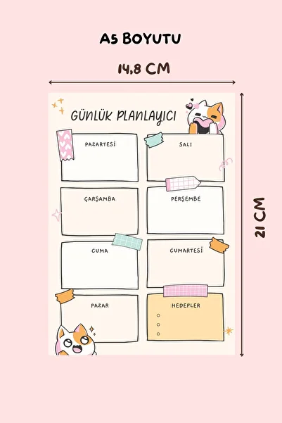 shop Cat Patterned A5 Notepad, Memo Pad, Note Paper, Notepad, Check List, School Notebook, Planner