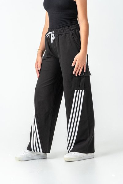 ASYAKİDS CLUB Girls' Wide Leg Pocketed Comfortable Cut Combed Cotton Sweatpants