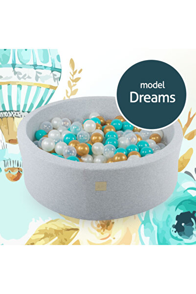 Meowbaby Piscină bile Dreams 250 buc 90x30 cm gri deschis