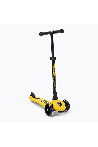 SCOOT AND RIDE Foldable, adjustable scooter, light-up wheels, Highwaykick 3 Led Lemon, 3-6 years, up to 50 kg,