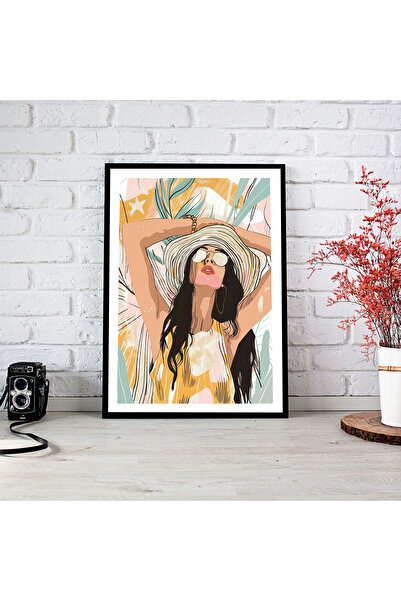 woodsia Tablou cu poster din lemn MDF cu aspect de cadru dintr-o singură buca...