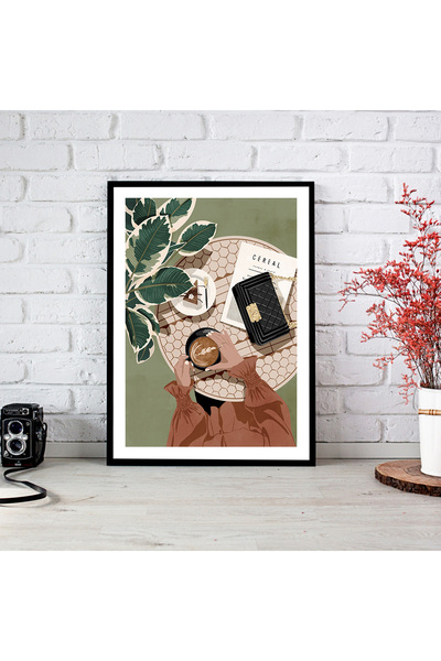 woodsia Tablou cu poster din lemn MDF cu aspect de cadru dintr-o bucată WM TE...