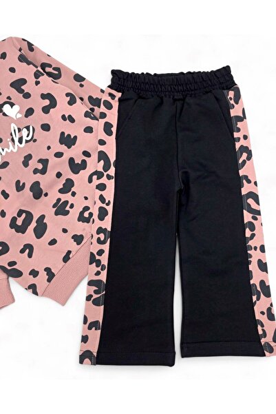 Egelite Φούτερ για κορίτσια με στάμπα με χαμόγελο, φούτερ με φαρδύ πόδι, σετ φόρμας για κορίτσια 3-10 ετών με 2 κλωστές