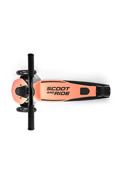 SCOOT AND RIDE Foldable, adjustable scooter, light-up wheels, Highwaykick 5 Led Peach, 5 years +, up to 80 kg,