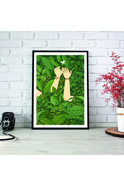 woodsia Tablou cu poster din lemn MDF cu aspect de cadru dintr-o singură buca...