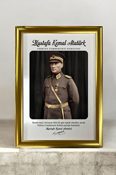 AND Mustafa Kemal Atatürk Portre – MDF Üzerine UV Baskı Çerçeveli Tablo Sanat...