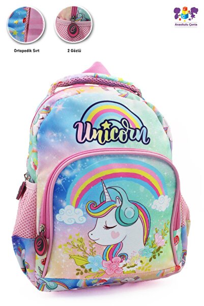 Mashotrend 2 Gözlü Unicorn Anaokulu Çantası - Kız Çocuk Çanta Kreş Çantası - ...