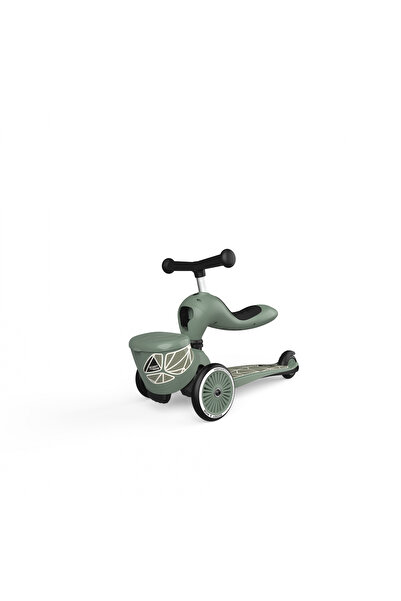 SCOOT AND RIDE Koloběžka, držák na hračky, 2v1, HighwayKick 1 Lifestyle Greenlines, 1-5 let, max. 50 kg