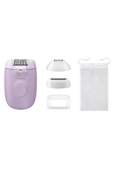 Philips Epilator Seria 4000 BRE257/00, 2 speed settings, washable epilation head, 4 accessories (Pur