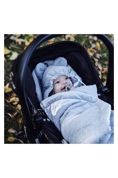 Babysteps by Urban Haul Universal blanket for car seat Cotton Velvet, Happy Bear Cappucino