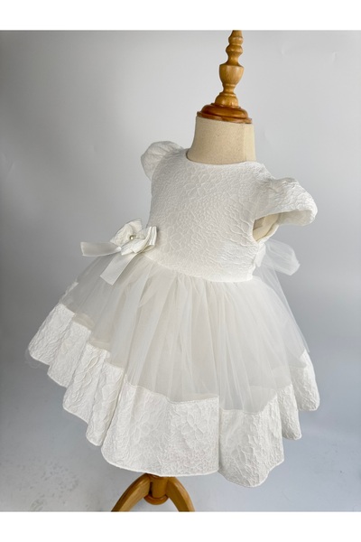 miaras baby Girl's Bow Detail Dress for Special Occasions 6-24 Months