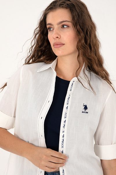 U.S. Polo Assn. Women's White Long Sleeve Shirt 50299693-Vr013