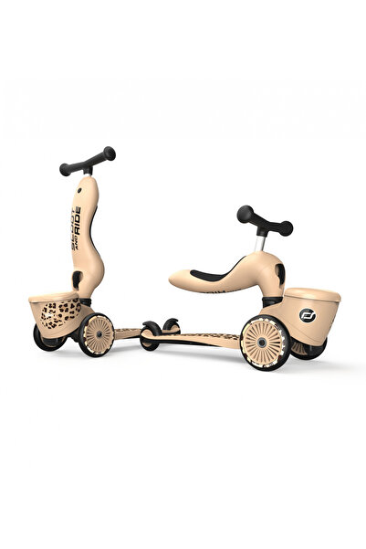 SCOOT AND RIDE Σκούτερ, θήκη παιχνιδιών, 2 σε 1, HighwayKick 1 Lifestyle Leopard, 1-5 ετών, μέγιστο 50 kg,