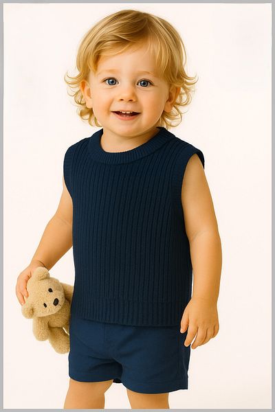 Nimini Kids Preschool Nursery Kindergarten Crew Neck Thessaloniki Knitted Sweater Unisex Baby Kids Sweater (0-5 Years)