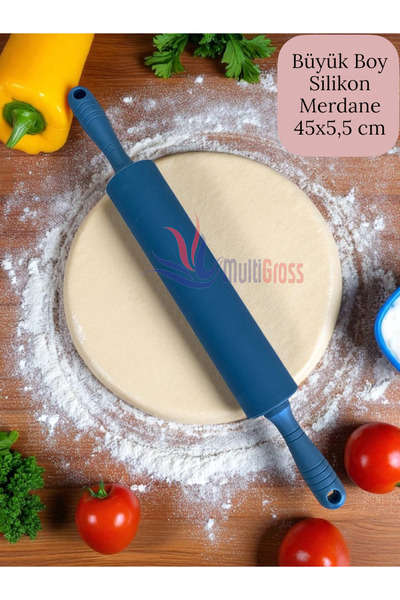 Multiamo Plastik Saplı Silikon Gövdeli Merdane-Büyük Boy (45 X 5,5 X 25 CM) Gri