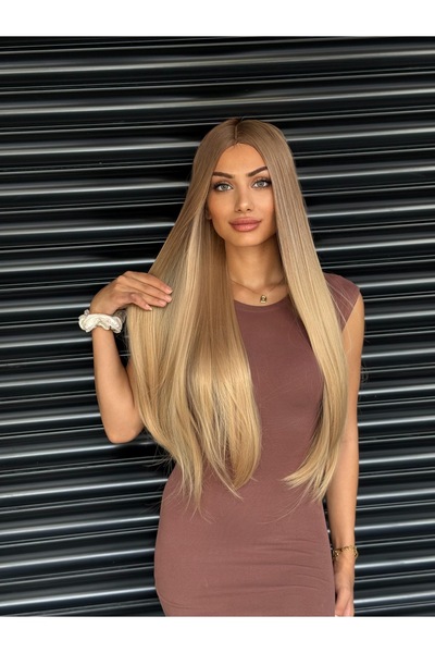 Fenomen Peruk Vip Özel Perçemsiz Ombreli Gerçek Saç Dokusunda Peruk FNM68