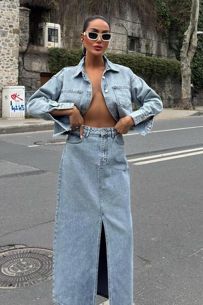 Lijuri Set de denim cu fante Veronika 9913 R10-I-K1