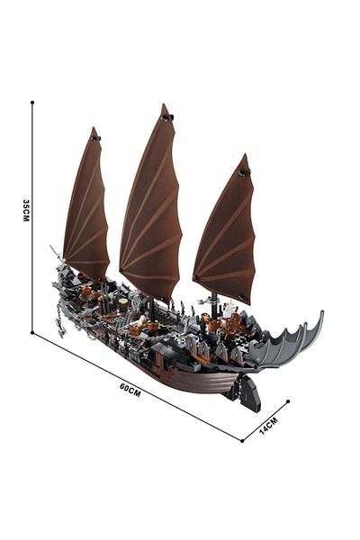 Choice 756pcs LOTR Ambush Ship Pirates Of Caribbean Reveng Warship Black Pearl Sailboat Building Block Bric