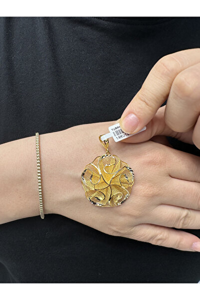 Recep Turan Kuyumculuk Altın Çiçek Kolye Ucu