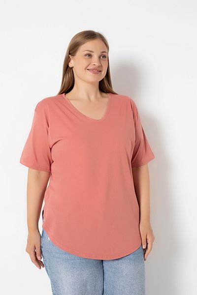 Trendbade Butik Women's V-Neck Plus Size T-Shirt