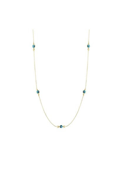 Koçak 14 Ayar Nazar Boncuğu Zincir Altın Kolye