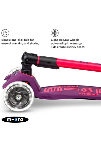 Micro Scooters | Maxi Deluxe Foldable Children's Scooter | Big Wheels | Handlebar Adjustable |