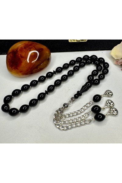 İskenderun Tesbihcilik Oltu Gibi Jet Black Ferdi Trust Skillful Crimping Amber Prayer Beads