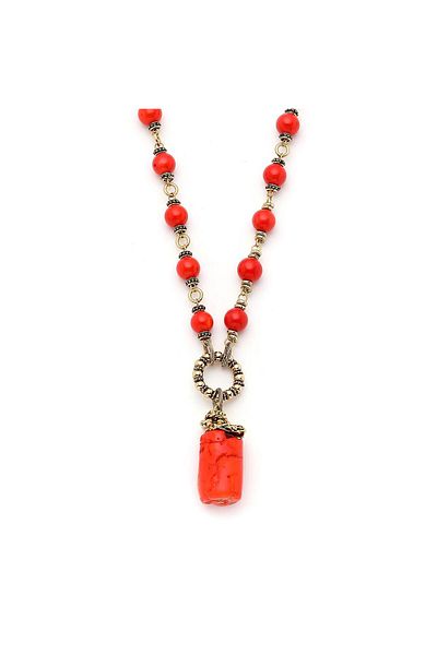 Mon Reve Anatolian Coral Natural Stone Necklace