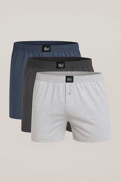 ROZELT Men's Cotton 3-Piece Colorful Boxers