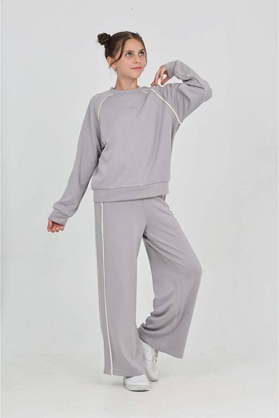 RAPAPA Girls Oversize Casual Long Sleeve Tracksuit Set 7085 Gray