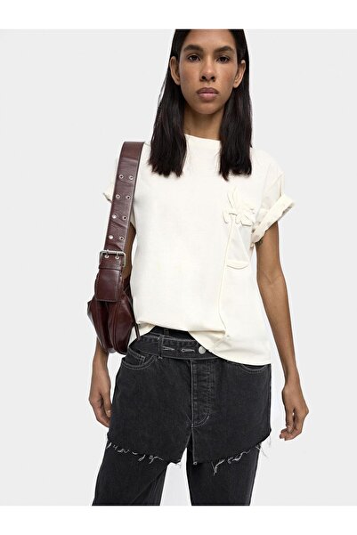 PARFOIS Kabartmalı Çiçek Detaylı Pamuklu Tişört