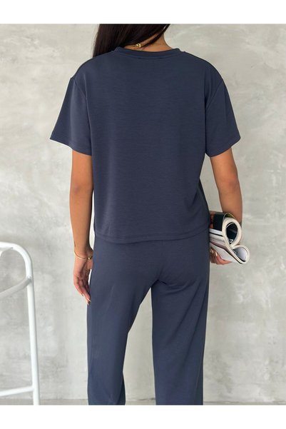 Femira Magaza Women's Modal Fabric Short Sleeve High Waist Tracksuit Set