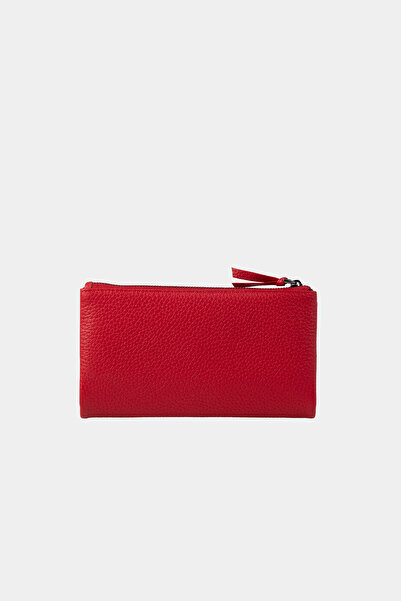 Grande Women's Genuine Leather Multi-Eye Wallet Red