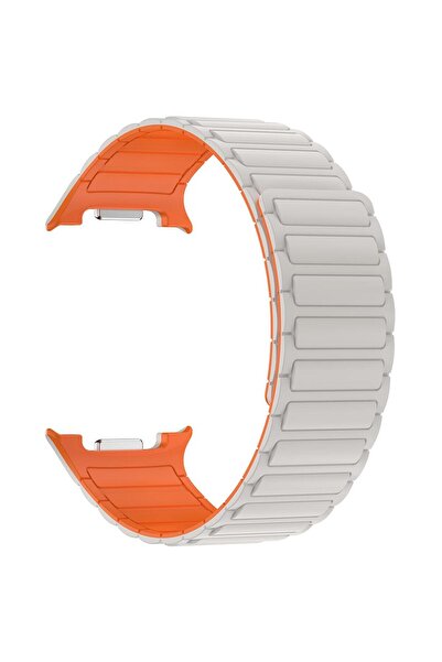 AktarMobile Samsung Galaxy Watch 8 40 / 44 mm Magnetik Silikon Kordon Baklalı...
