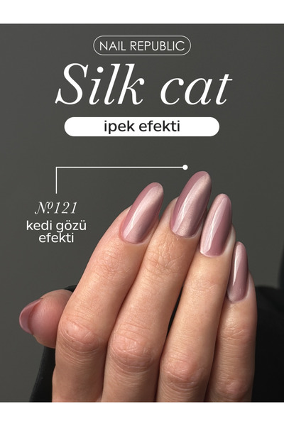 Nail Republic Kalıcı Oje Silk Cat 121 Bej – Premium Manyetik Cat Eye Efekti, ...
