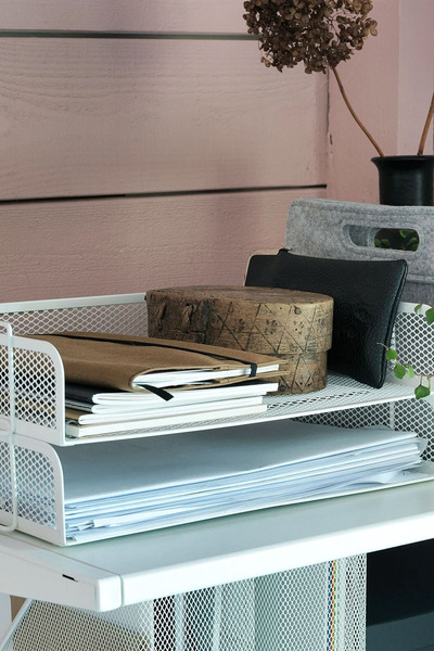 Binbirreyon Table Top Document Rack 2 Tiers Can Be Used One over the Other White A4 Vb021