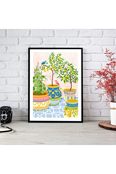 woodsia Tablou cu poster din lemn MDF cu aspect de cadru dintr-o bucată KCMD ...