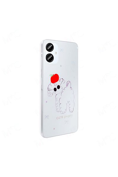 MRCİLETİSİM Case for Samsung Galaxy A06 Case Transparent Cute Dog Pattern Cover Folk