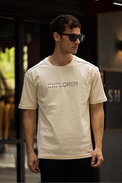 Gerekli Men T-Shirt Oversize 100% Cotton Casual Fit T-Shirt