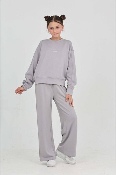 RAPAPA Girls Oversize Casual Long Sleeve Tracksuit Set 7084 Gray