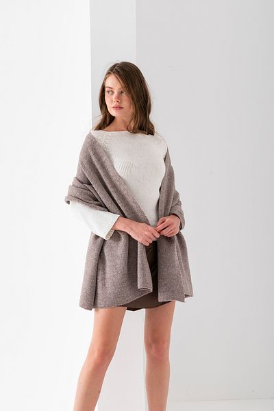 T Crazy T-Crazy Glitter Detailed Soft Textured Winter Knitwear Shawl, Washable Knitted Shoulder Shawl