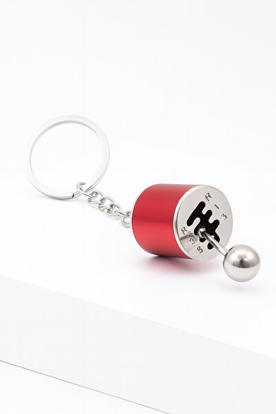 alpikom Metal Gear Shift Knob-Shaped Keychain Car Enthusiasts Gift