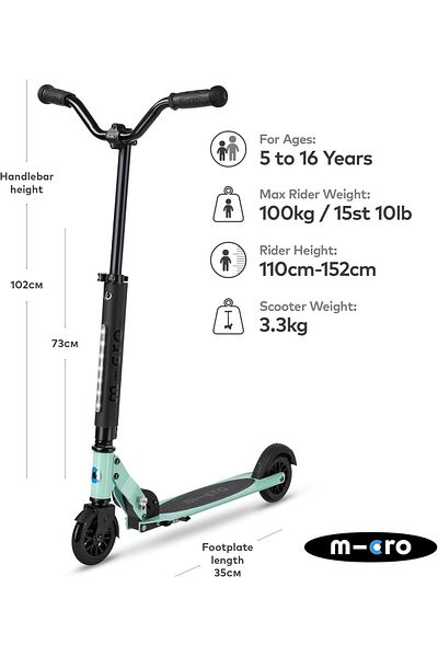 Micro Scooters | Sprite Deluxe LED Children's Scooter SA0228| Handlebar Adjustable | Front Sus