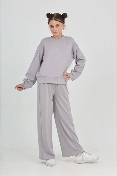 RAPAPA Girls Oversize Casual Long Sleeve Tracksuit Set 7084 Gray