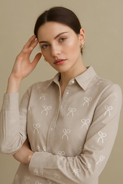 HAKKE Flam Bow Detail Shirt