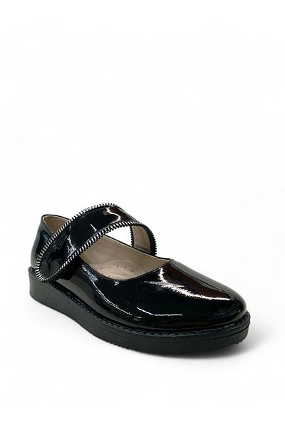 Tuğba Ortopedi 174 Orthopedic Girl's Black Patent Leather School Ballerinas