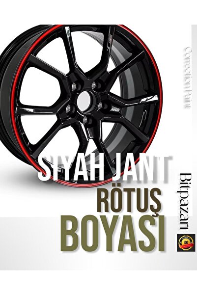 Flea Market Parlak Siyah Jant Rötuş Boyası – 30 ml | Fırçalı Şişede