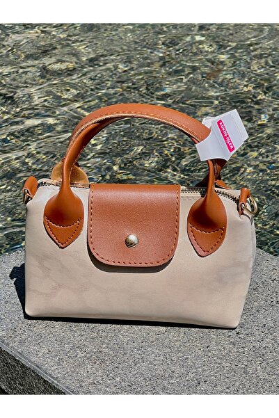 Kokoş İşler "Kadın Bej-Taba Renkli Long champ çanta