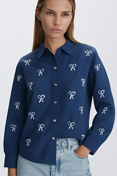 HAKKE Flam Bow Detail Shirt