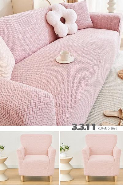 uzhanem 3+3+1+1 Stretch Elastic Flexible Washable Jacquard Sofa Cover Set – Brick Pattern Sofa Cover